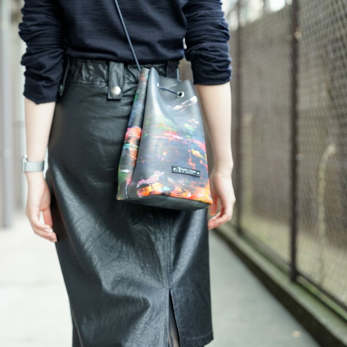 TNA080L Abstract 巾着バッグ Lサイズ - yuhaku online shop