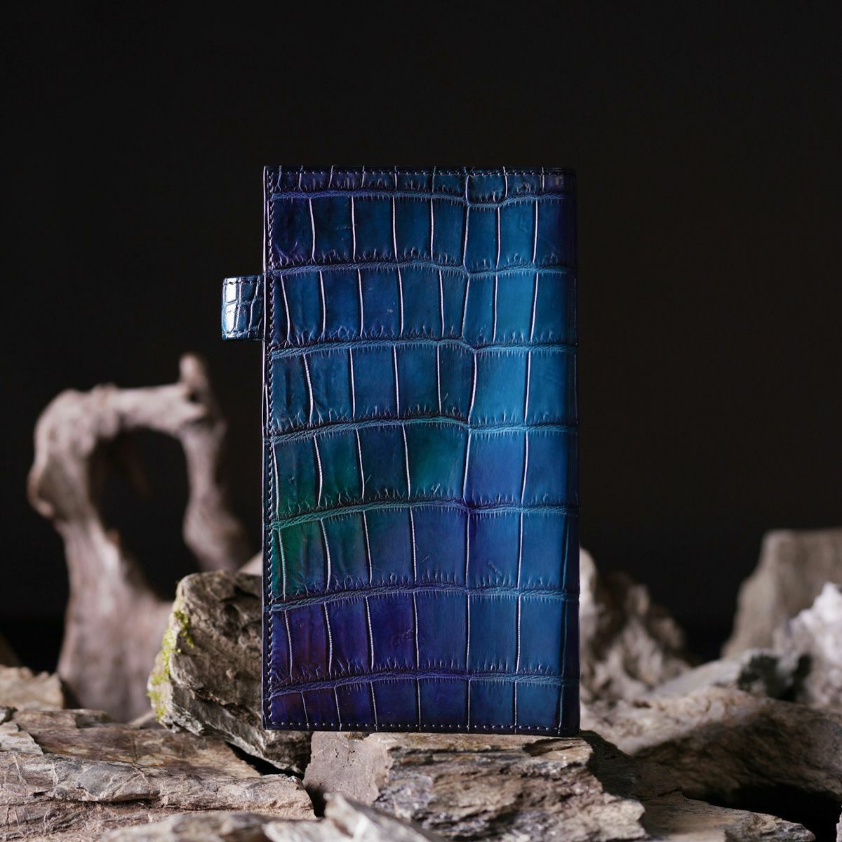 YAT025 仲垣友博一点染めシリーズ クロコダイル ナローサイズ手帳カバー - yuhaku online shop