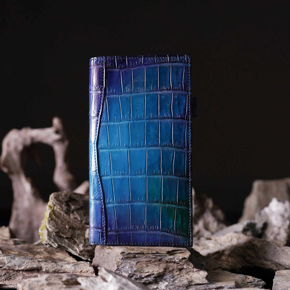 YAT025 仲垣友博一点染めシリーズ クロコダイル ナローサイズ手帳カバー - yuhaku online shop