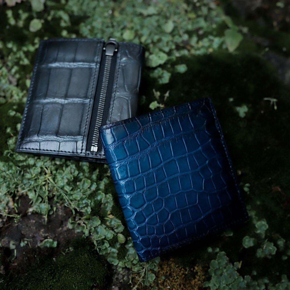 YFA122 クロコダイル薄型二つ折り財布 - yuhaku online shop