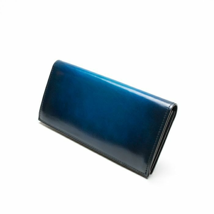 yuhaku 長財布 YVE110 ディープブルー 手染めグラデーション 本革 YVE110 長財布 ｜美しい色彩の革財布、革製品通販｜yuhaku