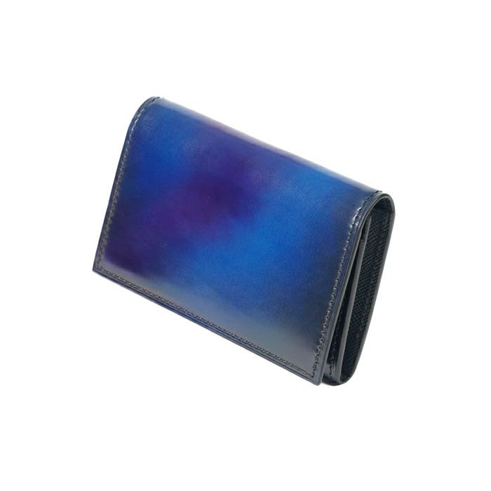 YVP161 名刺入れ 青色のグラデーション Veratula「濱桜」 名刺入れ YVP161 ｜美しい色彩の革財布、革製品通販