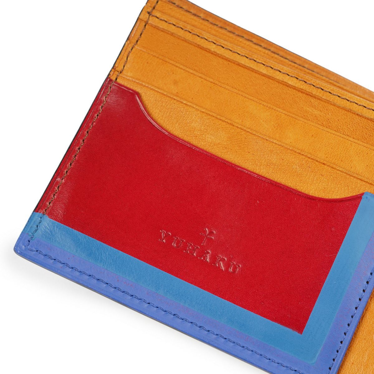 YAR147 二つ折り財布「become square」 ｜美しい色彩の革財布、革製品