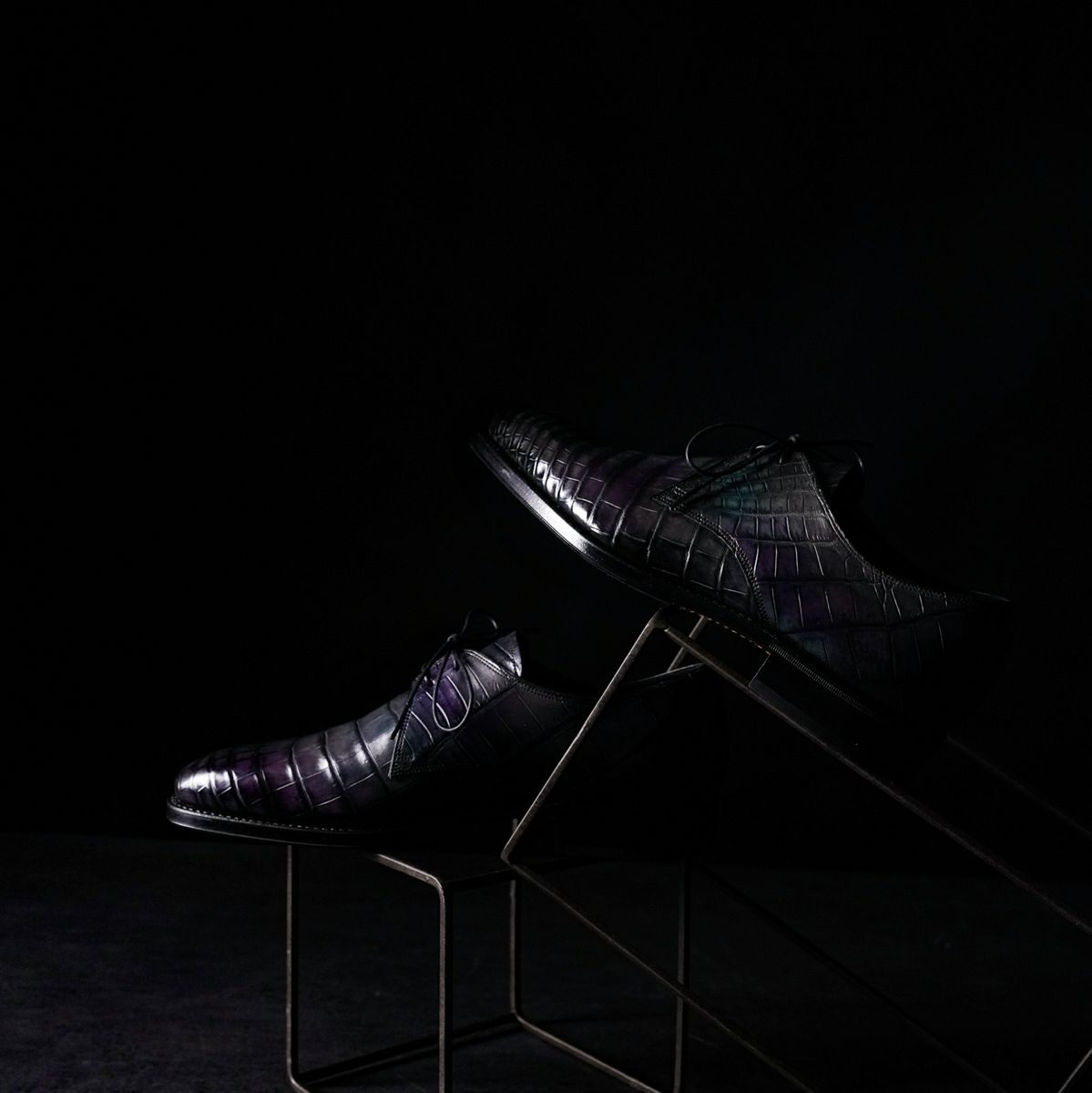 YFA1811 クロコダイル プレーントゥ外羽根 ドレスシューズ ｜美しい