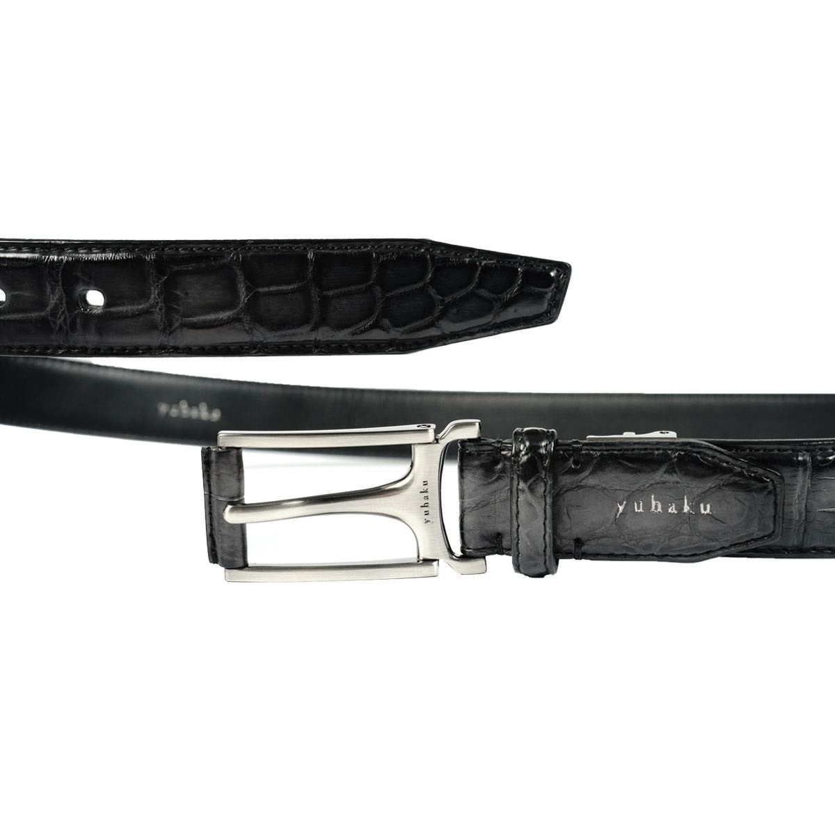 ベルト 30mm幅 Gray グレー ユハク メンズ 本革 正規品 公式 YLO300