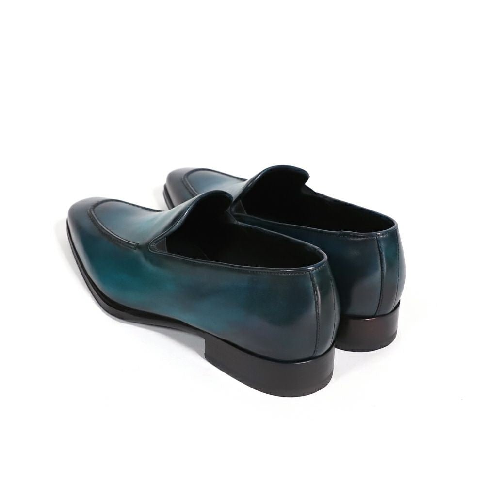 【美品】YUHAKU YSH0201 手染めパティーヌ ドレスシューズ ブルー 楽天市場】手染め靴 パティーヌ技法 プレーントウ ホールカット